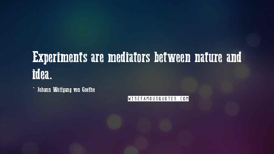 Johann Wolfgang Von Goethe Quotes: Experiments are mediators between nature and idea.