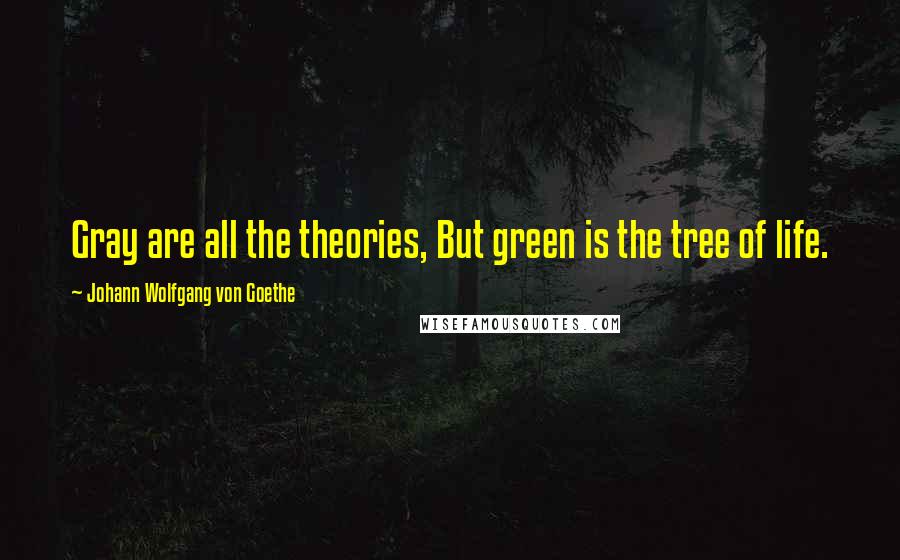 Johann Wolfgang Von Goethe Quotes: Gray are all the theories, But green is the tree of life.
