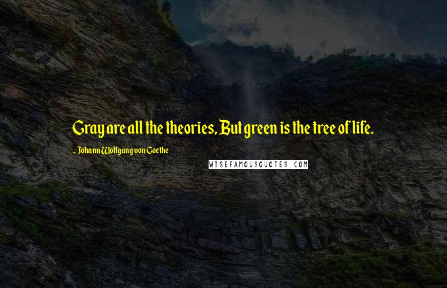 Johann Wolfgang Von Goethe Quotes: Gray are all the theories, But green is the tree of life.