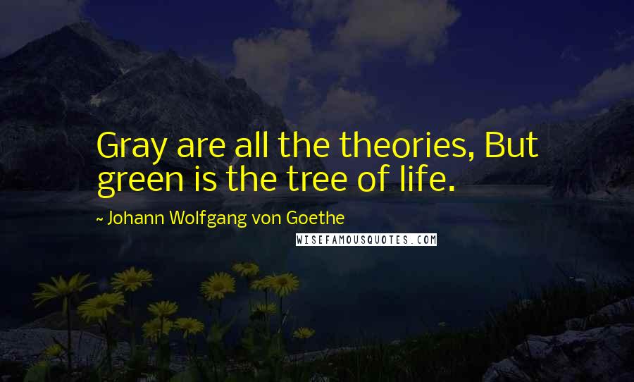Johann Wolfgang Von Goethe Quotes: Gray are all the theories, But green is the tree of life.