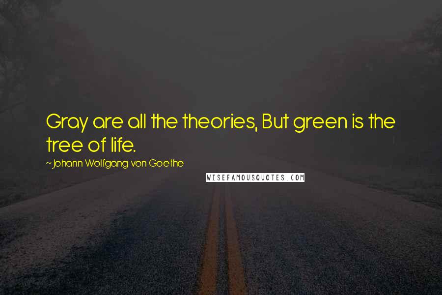Johann Wolfgang Von Goethe Quotes: Gray are all the theories, But green is the tree of life.
