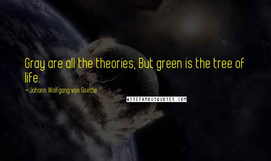 Johann Wolfgang Von Goethe Quotes: Gray are all the theories, But green is the tree of life.