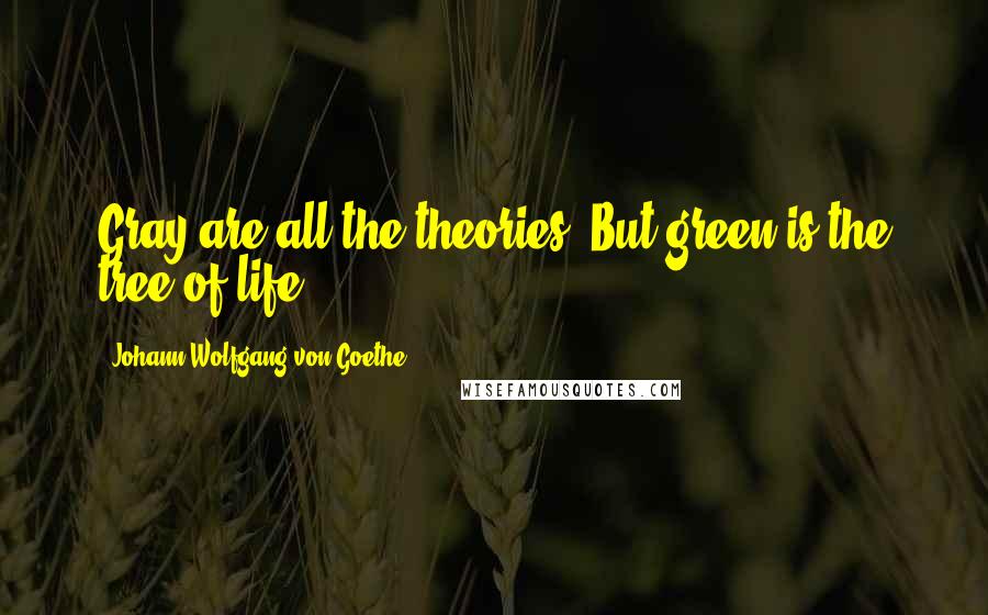 Johann Wolfgang Von Goethe Quotes: Gray are all the theories, But green is the tree of life.