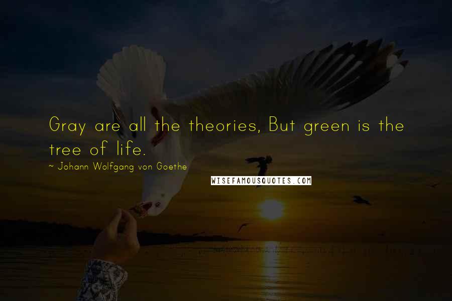 Johann Wolfgang Von Goethe Quotes: Gray are all the theories, But green is the tree of life.