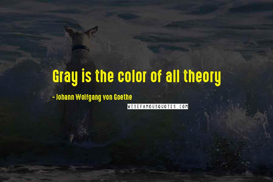 Johann Wolfgang Von Goethe Quotes: Gray is the color of all theory