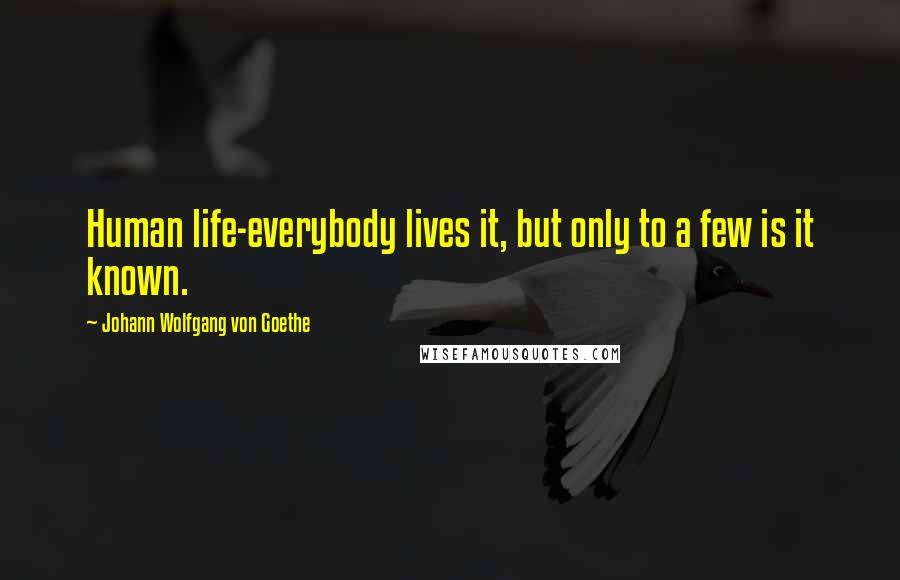Johann Wolfgang Von Goethe Quotes: Human life-everybody lives it, but only to a few is it known.