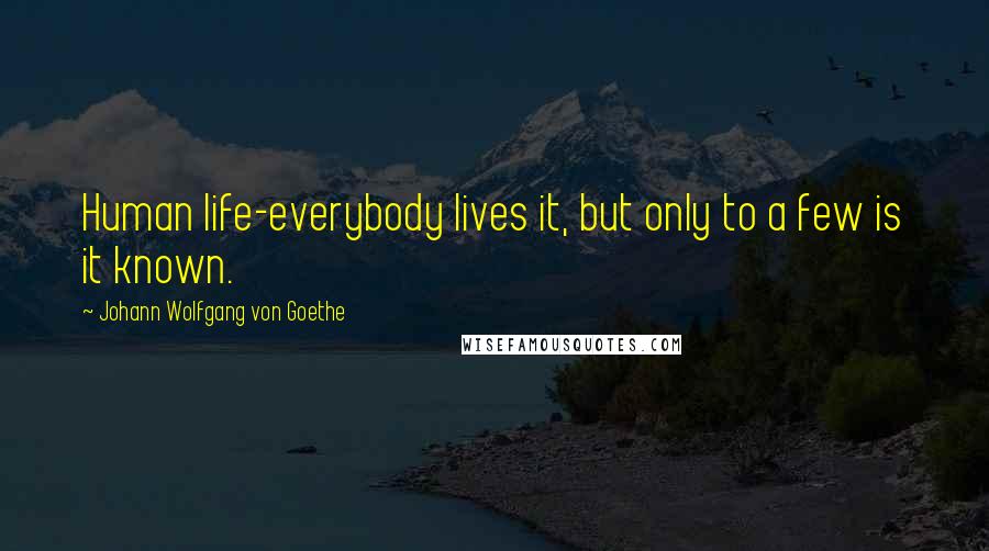 Johann Wolfgang Von Goethe Quotes: Human life-everybody lives it, but only to a few is it known.