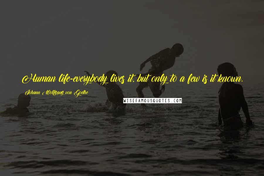 Johann Wolfgang Von Goethe Quotes: Human life-everybody lives it, but only to a few is it known.