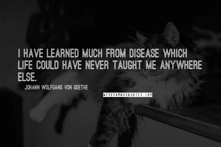 Johann Wolfgang Von Goethe Quotes: I have learned much from disease which life could have never taught me anywhere else.