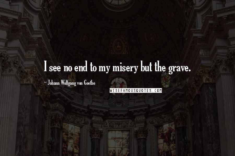 Johann Wolfgang Von Goethe Quotes: I see no end to my misery but the grave.