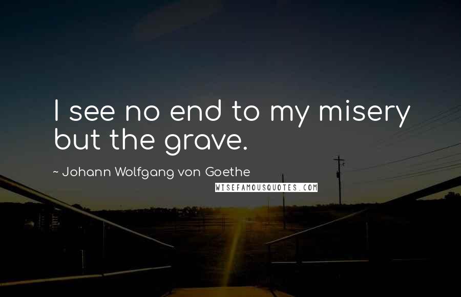 Johann Wolfgang Von Goethe Quotes: I see no end to my misery but the grave.