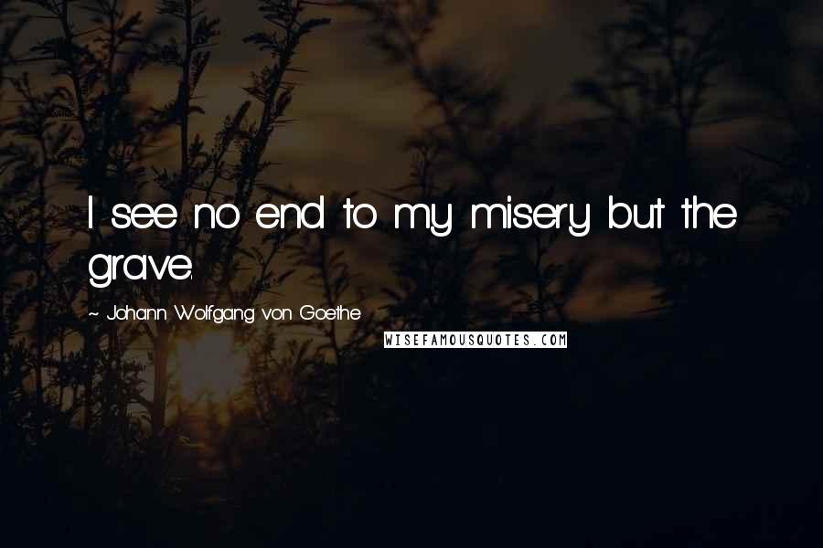 Johann Wolfgang Von Goethe Quotes: I see no end to my misery but the grave.