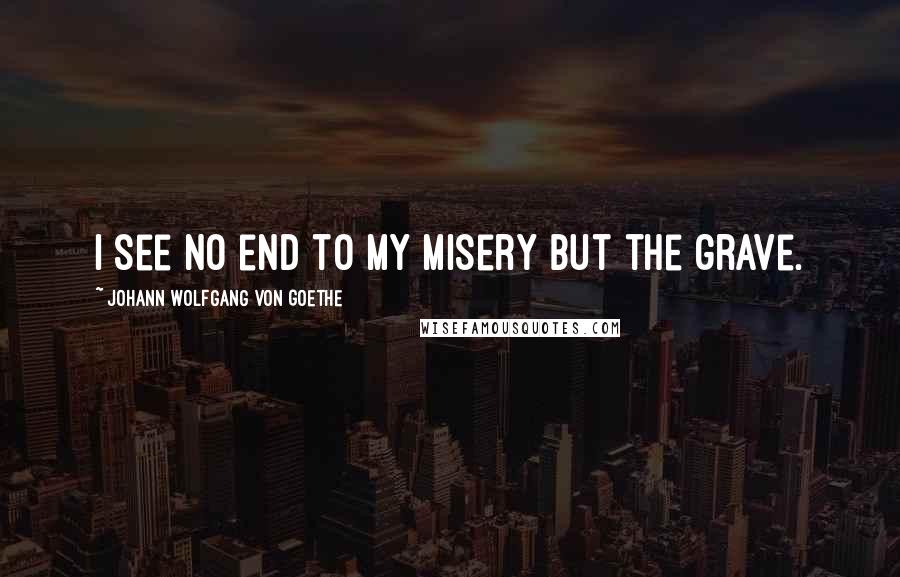 Johann Wolfgang Von Goethe Quotes: I see no end to my misery but the grave.