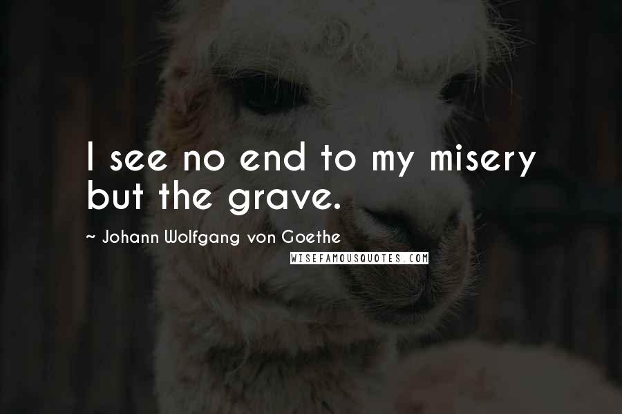 Johann Wolfgang Von Goethe Quotes: I see no end to my misery but the grave.