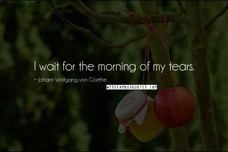 Johann Wolfgang Von Goethe Quotes: I wait for the morning of my tears.