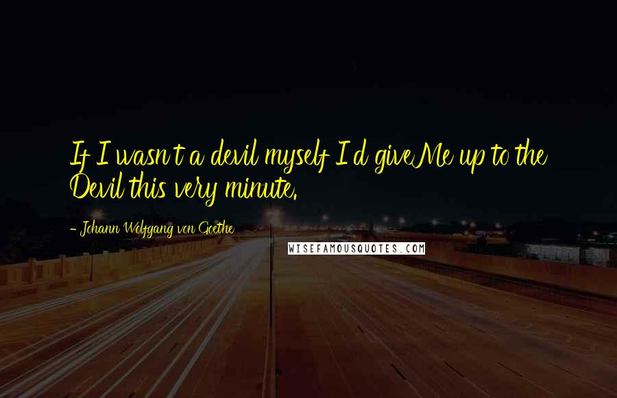 Johann Wolfgang Von Goethe Quotes: If I wasn't a devil myself I'd giveMe up to the Devil this very minute.