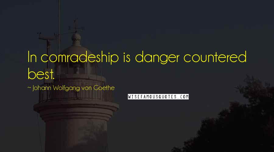 Johann Wolfgang Von Goethe Quotes: In comradeship is danger countered best.