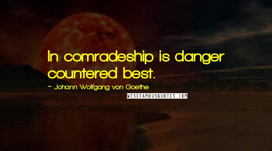 Johann Wolfgang Von Goethe Quotes: In comradeship is danger countered best.