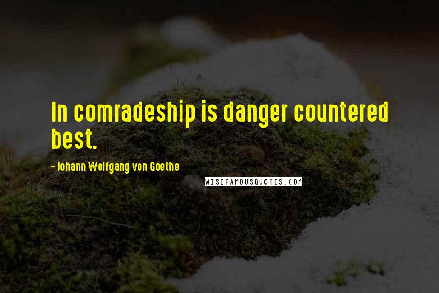 Johann Wolfgang Von Goethe Quotes: In comradeship is danger countered best.