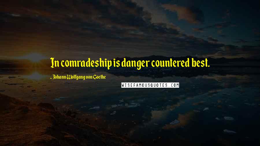 Johann Wolfgang Von Goethe Quotes: In comradeship is danger countered best.
