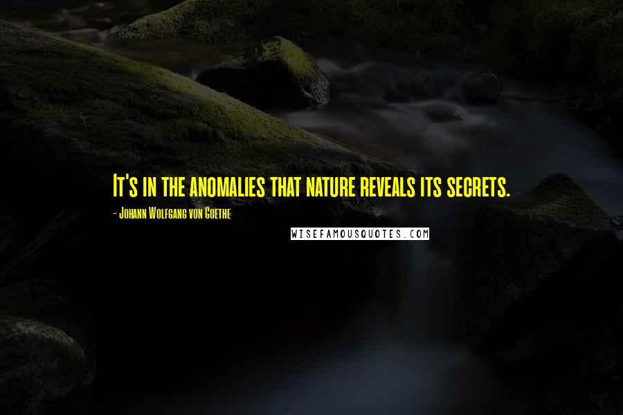 Johann Wolfgang Von Goethe Quotes: It's in the anomalies that nature reveals its secrets.