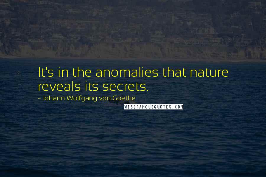 Johann Wolfgang Von Goethe Quotes: It's in the anomalies that nature reveals its secrets.