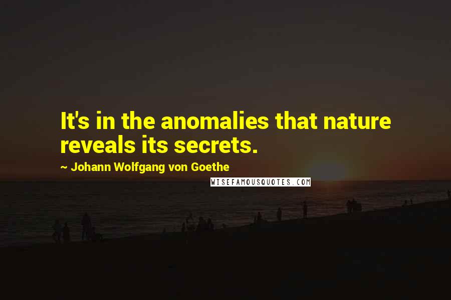 Johann Wolfgang Von Goethe Quotes: It's in the anomalies that nature reveals its secrets.