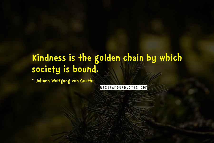 Johann Wolfgang Von Goethe Quotes: Kindness is the golden chain by which society is bound.