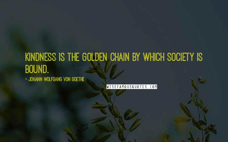 Johann Wolfgang Von Goethe Quotes: Kindness is the golden chain by which society is bound.