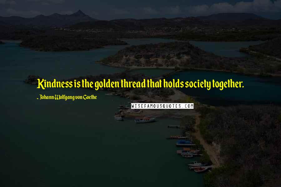 Johann Wolfgang Von Goethe Quotes: Kindness is the golden thread that holds society together.