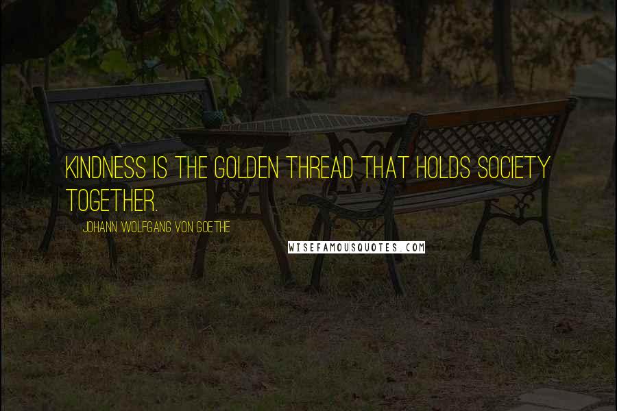 Johann Wolfgang Von Goethe Quotes: Kindness is the golden thread that holds society together.