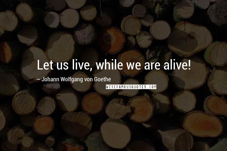 Johann Wolfgang Von Goethe Quotes: Let us live, while we are alive!