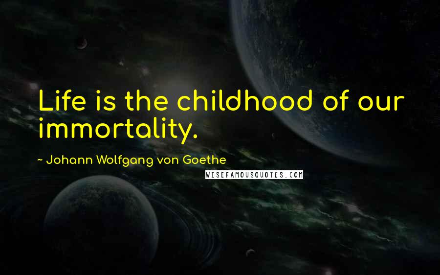 Johann Wolfgang Von Goethe Quotes: Life is the childhood of our immortality.