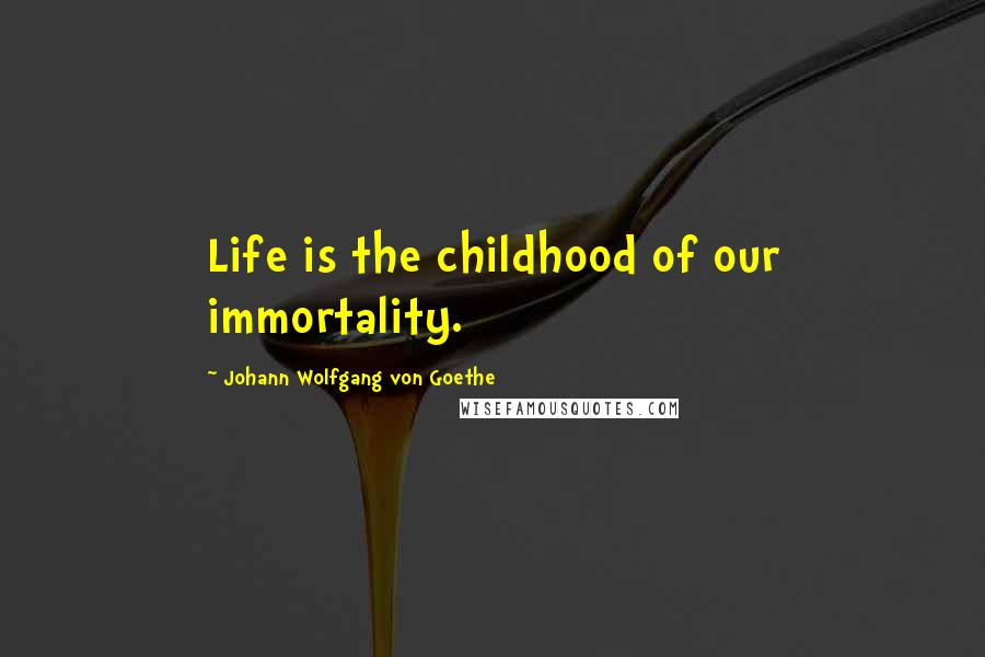 Johann Wolfgang Von Goethe Quotes: Life is the childhood of our immortality.