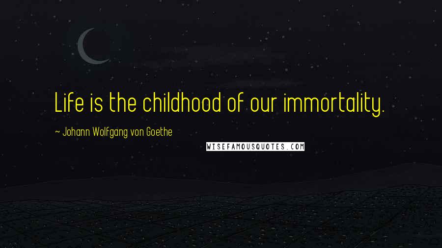 Johann Wolfgang Von Goethe Quotes: Life is the childhood of our immortality.