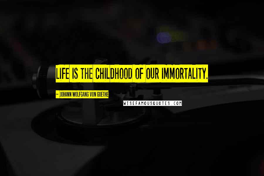 Johann Wolfgang Von Goethe Quotes: Life is the childhood of our immortality.