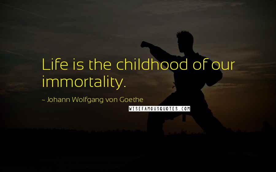 Johann Wolfgang Von Goethe Quotes: Life is the childhood of our immortality.