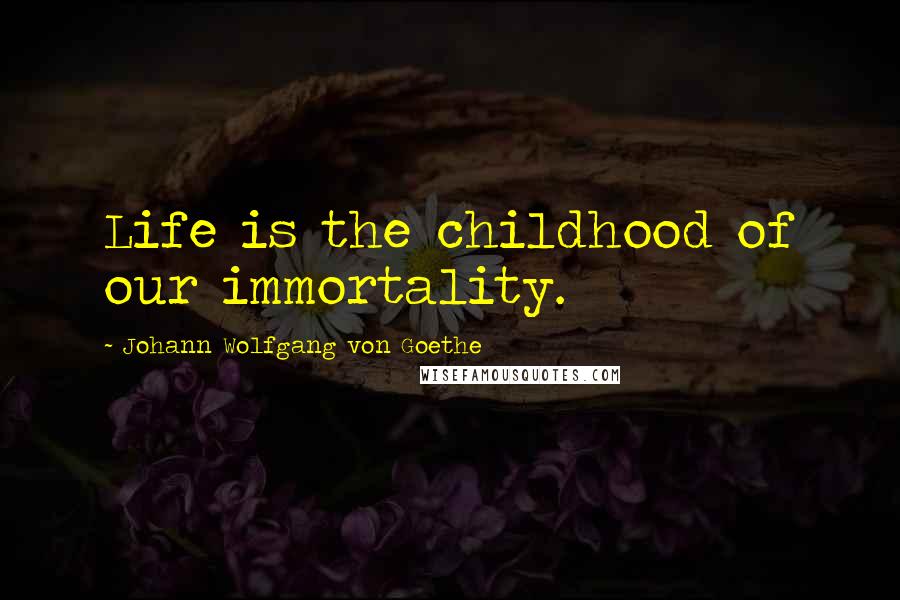Johann Wolfgang Von Goethe Quotes: Life is the childhood of our immortality.