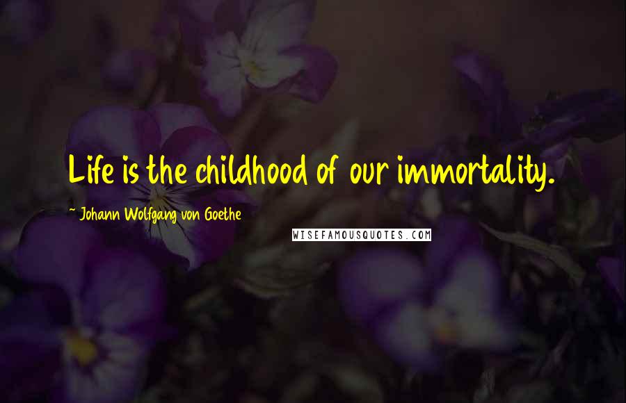 Johann Wolfgang Von Goethe Quotes: Life is the childhood of our immortality.