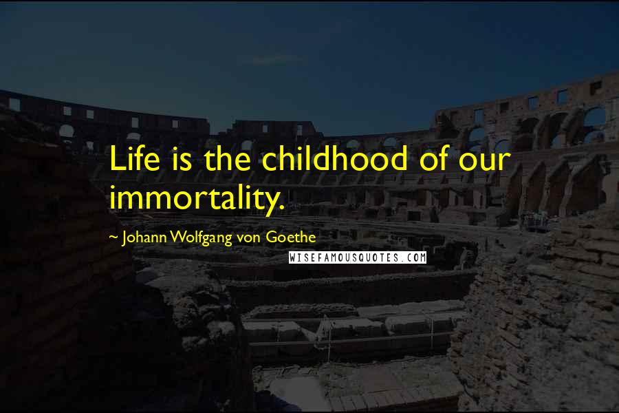 Johann Wolfgang Von Goethe Quotes: Life is the childhood of our immortality.
