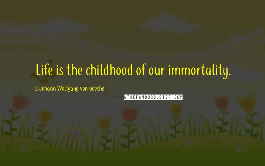 Johann Wolfgang Von Goethe Quotes: Life is the childhood of our immortality.