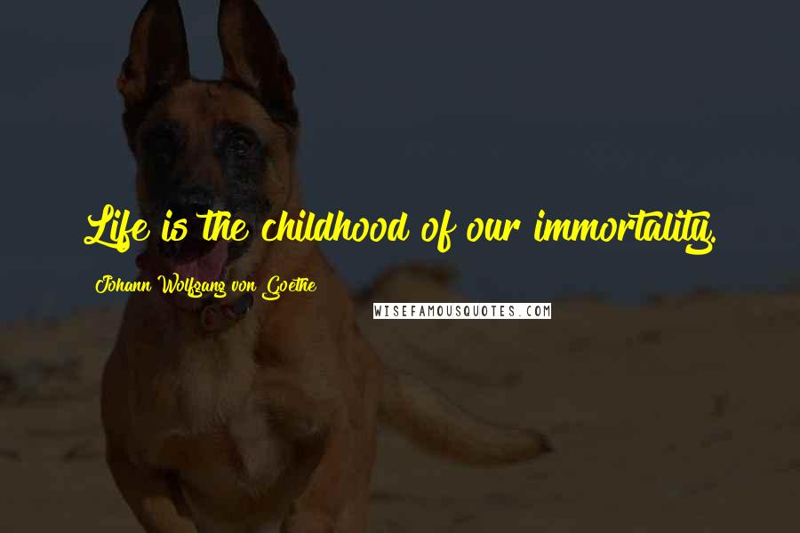 Johann Wolfgang Von Goethe Quotes: Life is the childhood of our immortality.