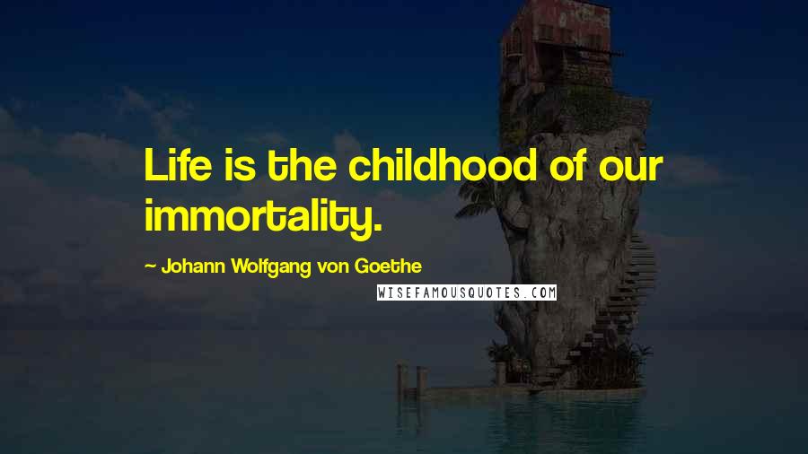 Johann Wolfgang Von Goethe Quotes: Life is the childhood of our immortality.