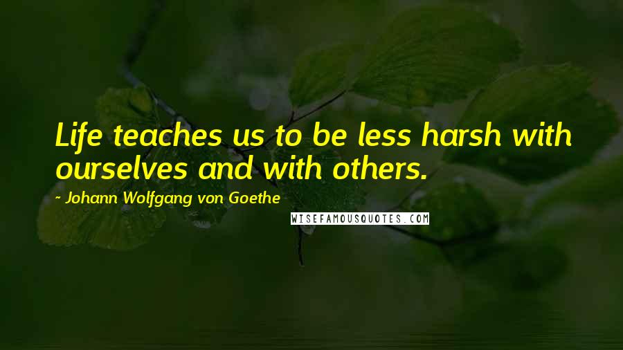 Johann Wolfgang Von Goethe Quotes: Life teaches us to be less harsh with ourselves and with others.