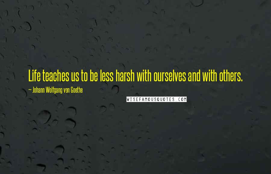 Johann Wolfgang Von Goethe Quotes: Life teaches us to be less harsh with ourselves and with others.