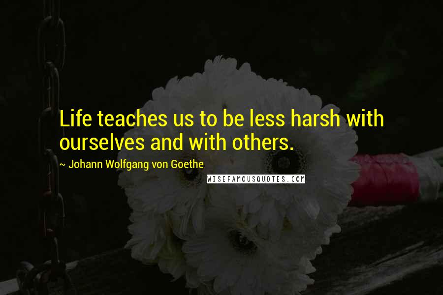 Johann Wolfgang Von Goethe Quotes: Life teaches us to be less harsh with ourselves and with others.