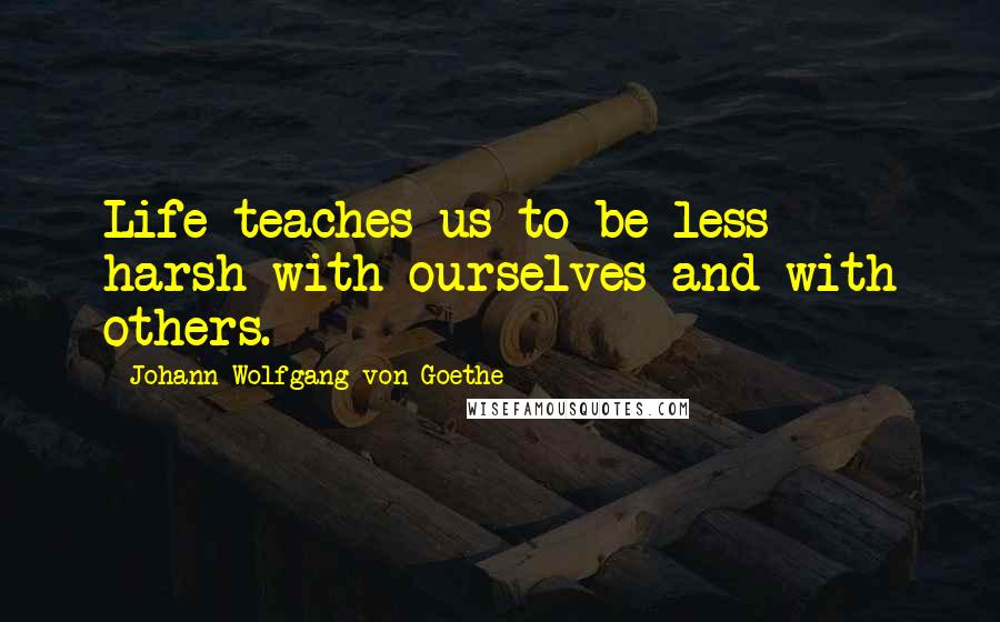 Johann Wolfgang Von Goethe Quotes: Life teaches us to be less harsh with ourselves and with others.