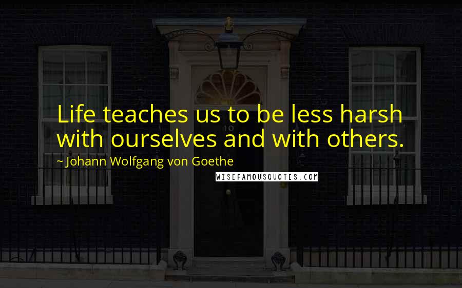 Johann Wolfgang Von Goethe Quotes: Life teaches us to be less harsh with ourselves and with others.