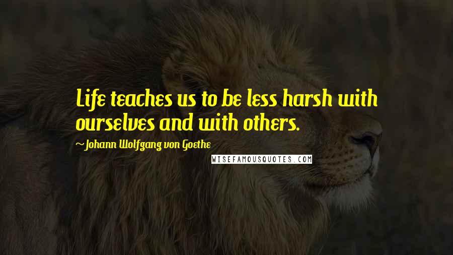 Johann Wolfgang Von Goethe Quotes: Life teaches us to be less harsh with ourselves and with others.