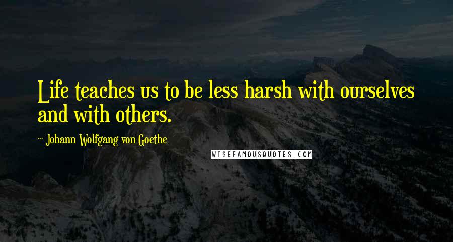 Johann Wolfgang Von Goethe Quotes: Life teaches us to be less harsh with ourselves and with others.